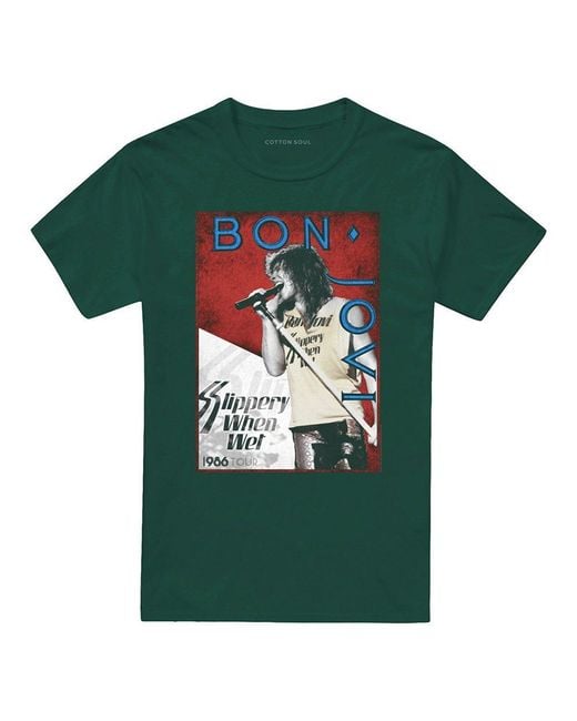 BON JOVI Green 86 Tour T Shirt for men
