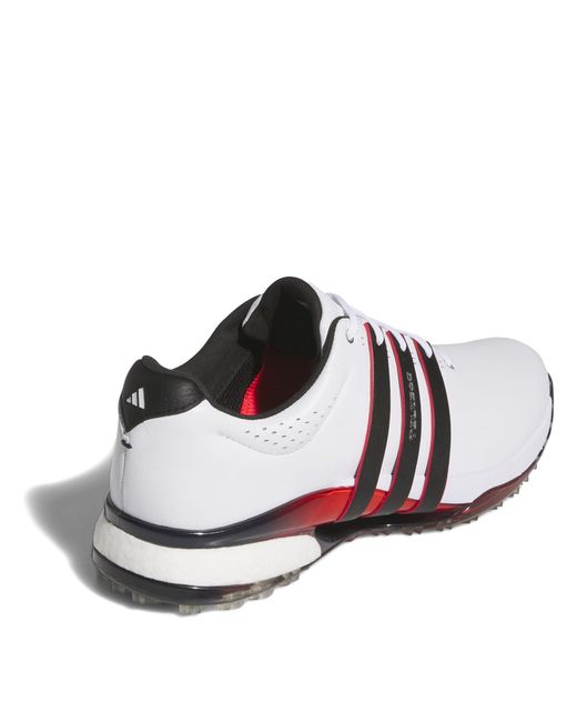 Adidas White Tour360 25 Wide Spikeless Golf Shoes for men