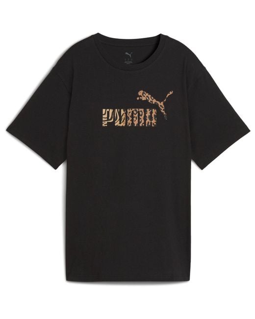 PUMA Black Regular Fit Logo T-Shirt