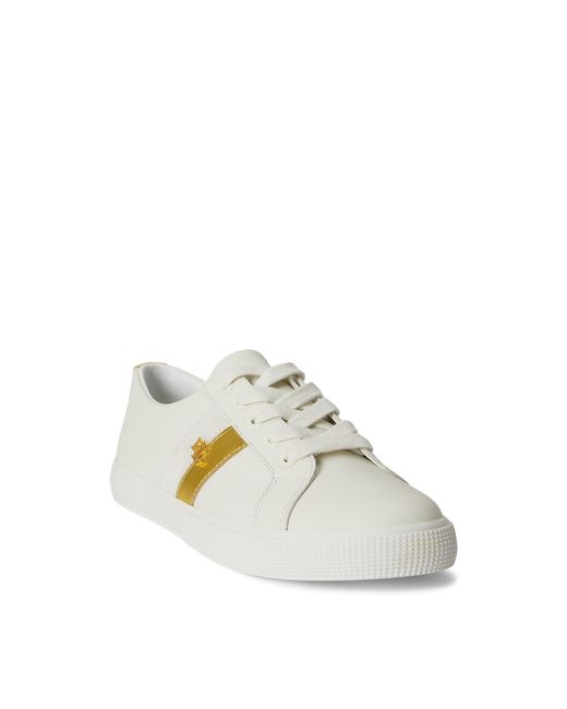 Ralph Lauren White Janson Leather Court Trainers