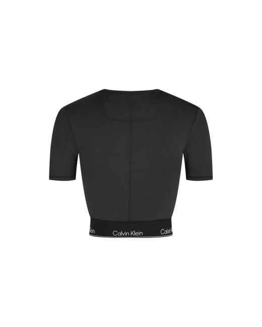 Calvin Klein Black Mod Tape Crop Tops