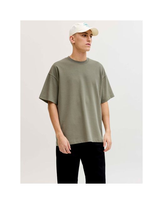 Jack & Jones Green Barron Short Sleeve O-Neck Oversized Fit T-Shirt for men