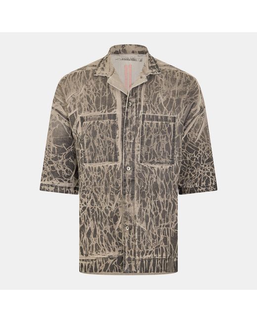 Rick Owens Brown Tommy Short Sleeve Plain Shirt for men