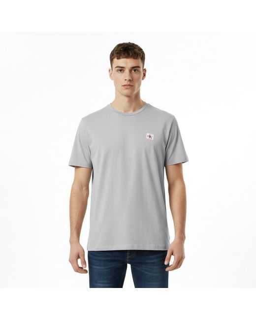 Calvin Klein Gray Ckj Woven Box Regular Fit T-Shirt for men