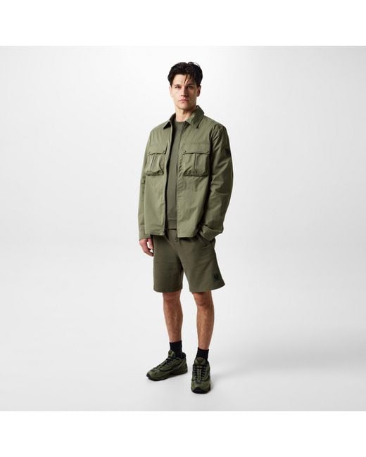 Belstaff Green Stride Zip Collar Long Sleeve Overshirt for men