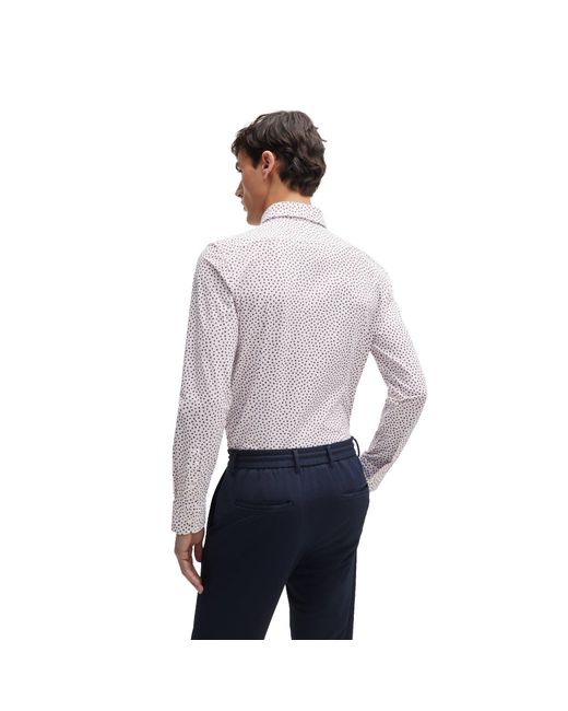 Boss Purple P Hank Spread Long Sleeve Oxford Shirt for men