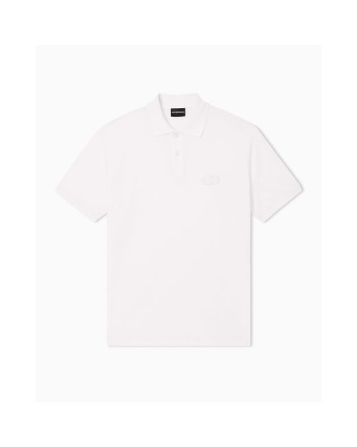 Emporio Armani White Short-Sleeve Polo Shirt for men