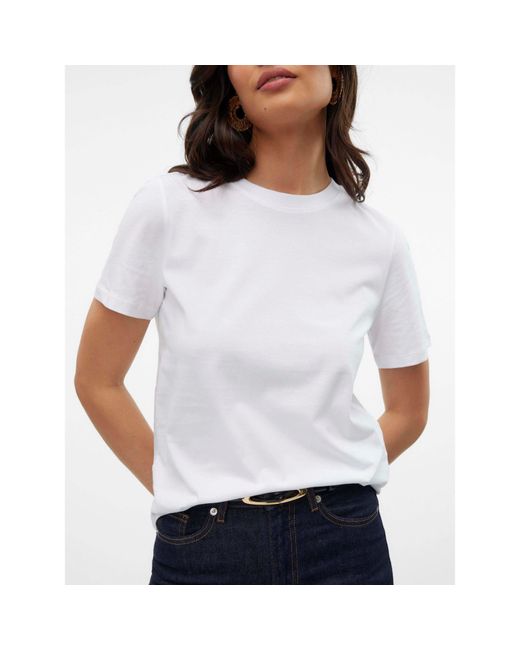Vero Moda White Paulina Short Sleeve T-Shirt