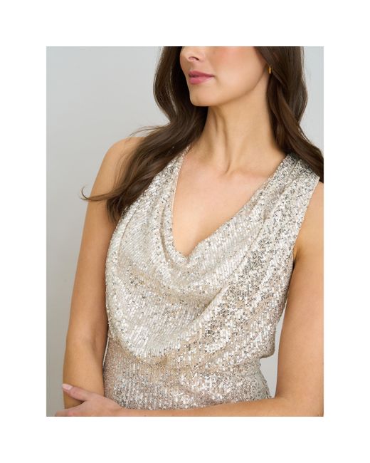 Gina Bacconi Gray Terri Sequin Maxi Dress