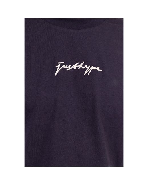 Hype Blue Oversized Regular Fit T-Shirt for men