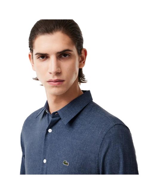 Lacoste Blue Long Sleeve Plain Shirt for men