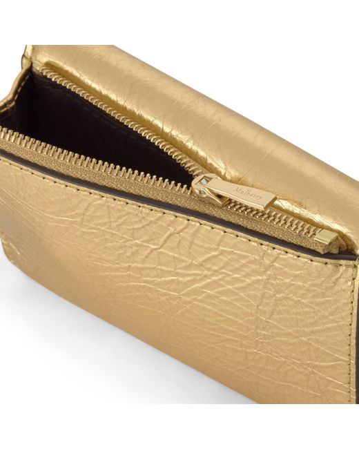 Mulberry Metallic Darley Folded Multi-Card Wallet Somerset