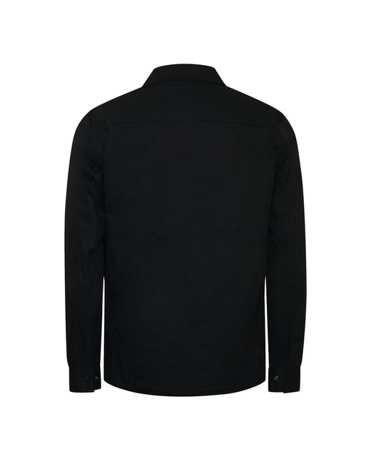C P Company Black Metropolis Series Gabardine Zip Overshirt for men