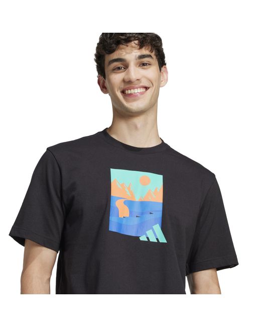 Adidas Black Graphic Logo T-Shirt for men