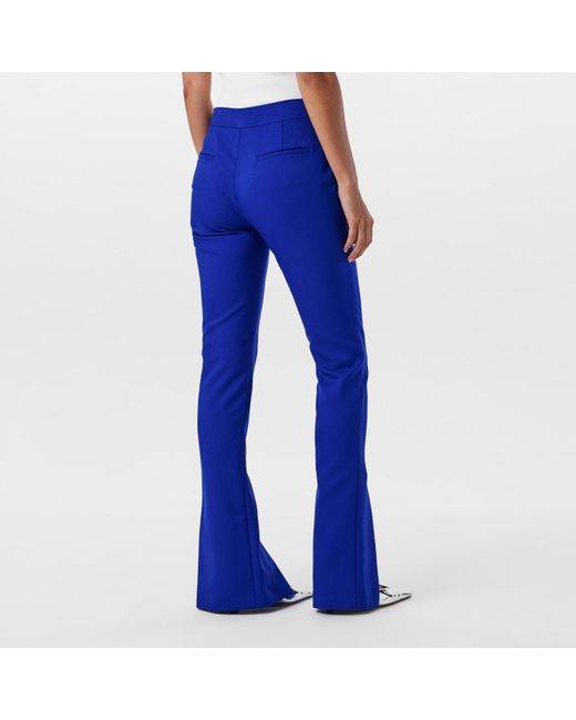 Off-White c/o Virgil Abloh Blue High Waisted Slim Fit Split Hem Trousers