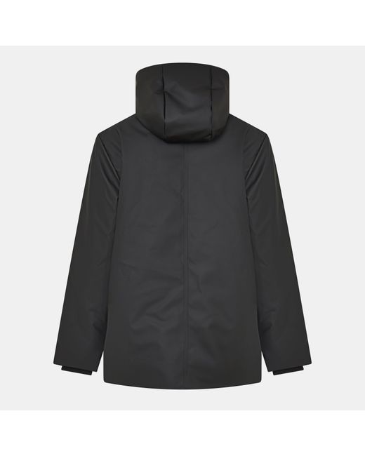 Rains Black Nome Waterproof Insulated Hooded Parka for men