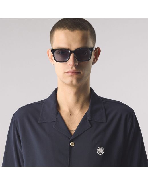 Pretty Green Blue Acetate Wayfarer Sunglasses for men