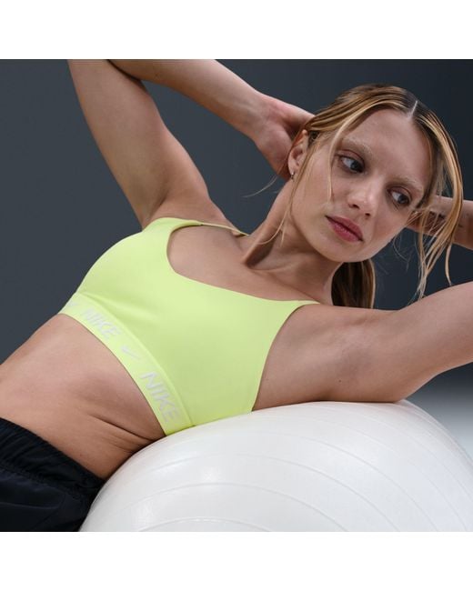 Nike Yellow Indy Light Support Padded Sports Bra