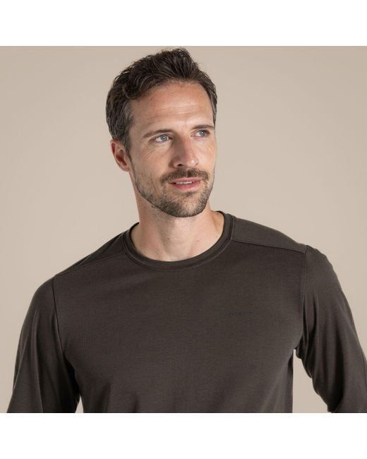 Craghoppers Black Nosi Life Abel Long Sleeve Tshirt for men