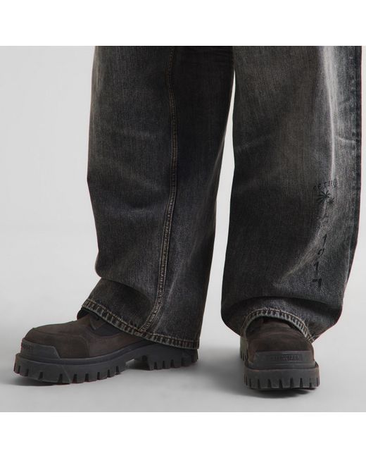 Balenciaga Gray Rugged Hiker Boots for men
