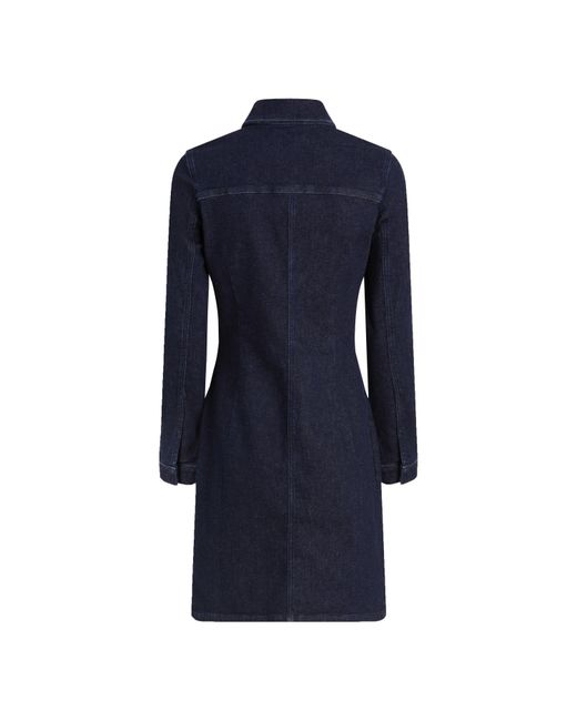 Calvin Klein Blue Darted Lean Shirt Denim Dress