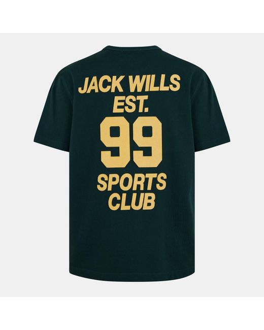 Jack Wills Green Felt Applique T-Shirt for men