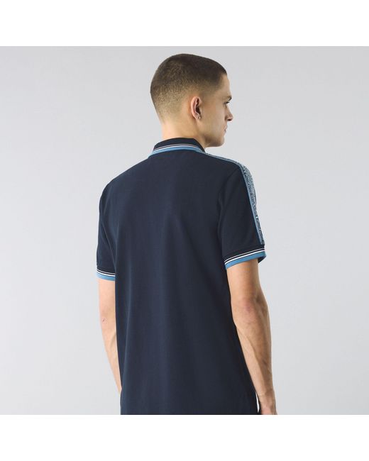 Pretty Green Blue Eclipse Tape Short-Sleeve Polo Shirt for men
