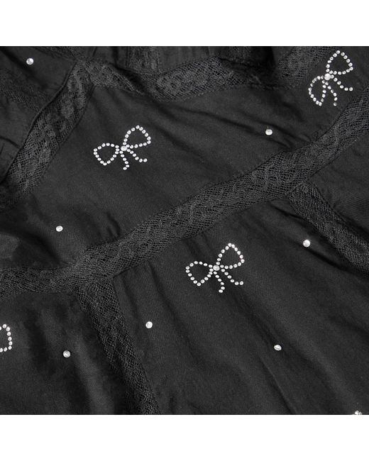 LoveShackFancy Black Solbina Mini Dress