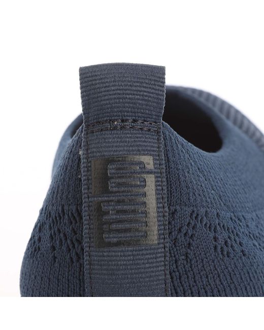Fitflop Blue Uberknit Slip On Ballet Pumps