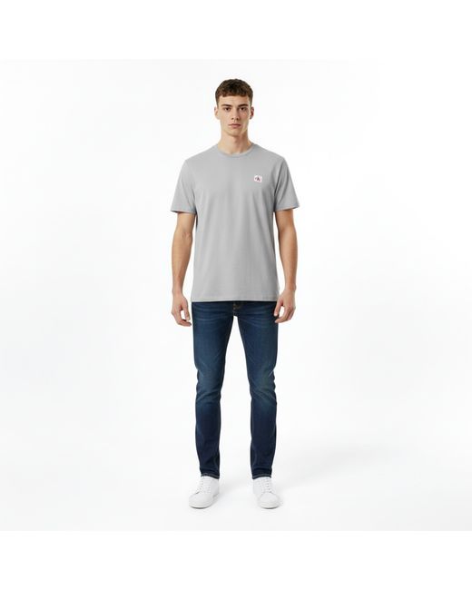 Calvin Klein Gray Ckj Woven Box Regular Fit T-Shirt for men