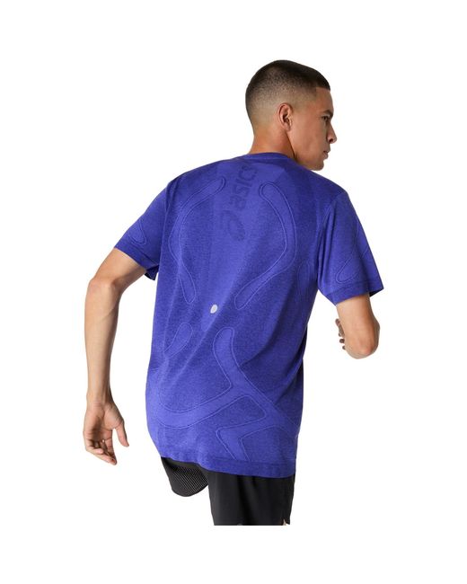 Asics Blue Road Seamless Ss Top Running for men
