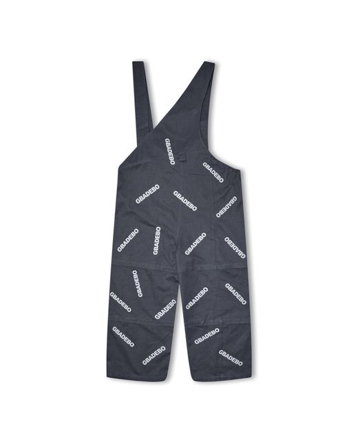 GBADEBO Blue Asymmetric Dungarees for men