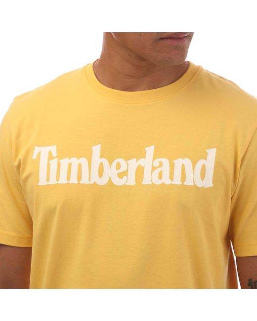 Timberland Yellow Northwood Wordmark T-Shirt for men