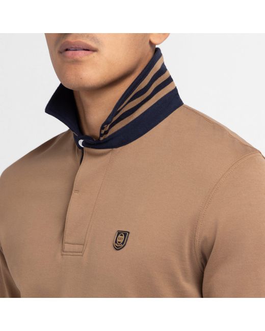 Eden Park Brown Dark Long-Sleeved Rugby Shirt for men