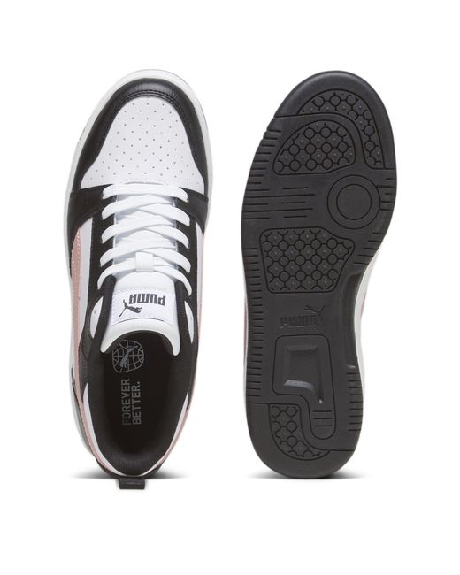 PUMA White Rebound Low-Top Trainers
