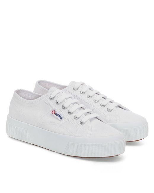 Superga White Micro Pro Trainers Ladies