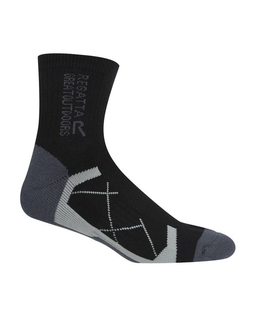 Regatta Black 2 Pack Outdoor Active Socks for men