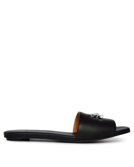 McQueen Black Architectural Flat Sandals