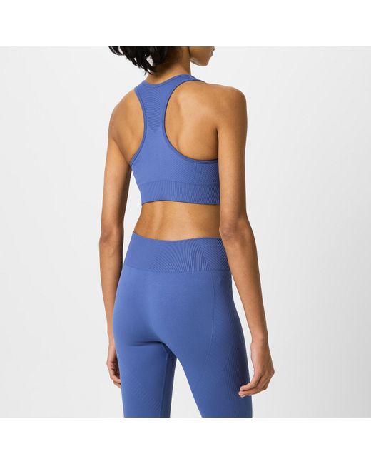 Usa Pro Blue Up Seamless Crop Sports Bra