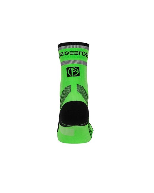 Absolute 360 Green Be Seen Performance Running Socks: Neon