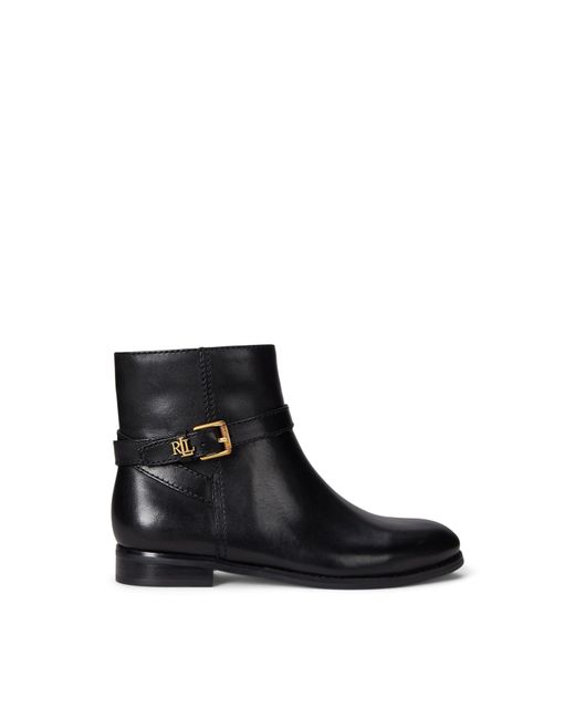 Ralph Lauren Black Brook Flat Ankle Boot