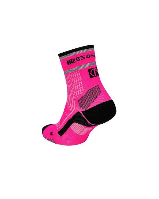 Absolute 360 Pink Performance Running Quarter Socks: Neon