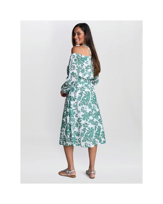 Gina Bacconi Blue Ryan Off Shoulder Midi Dress