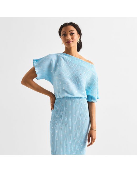 Never Fully Dressed Blue Plisse Tilly Dress