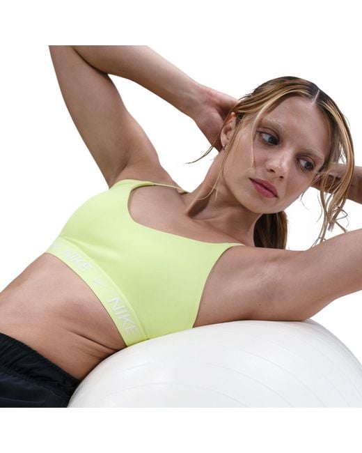 Nike Yellow Indy Light Support Padded Sports Bra