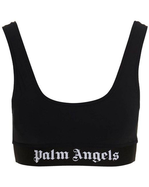 Palm Angels Black Classic Logo Non Wired Low Impact Sports Bra