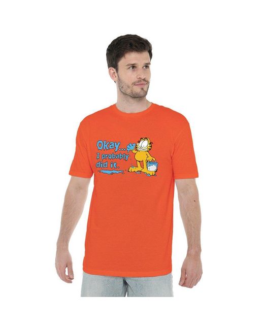 Garfield Red I Probably Did It T Shirt for men