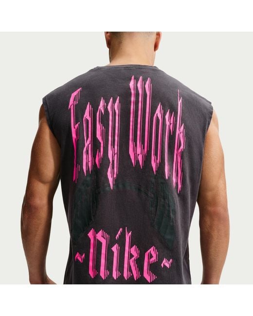 Nike Blue Pro Dri-Fit Crew-Neck Sleeveless Slim-Fit Vest for men