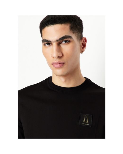 ARMANI EXCHANGE Black Small Icon T-Shirt for men