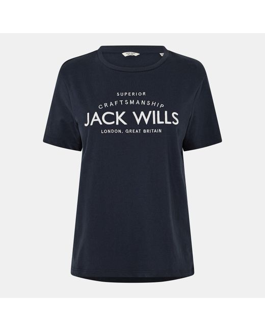 Jack Wills Blue Forstal Boyfriend T-Shirt Ladies